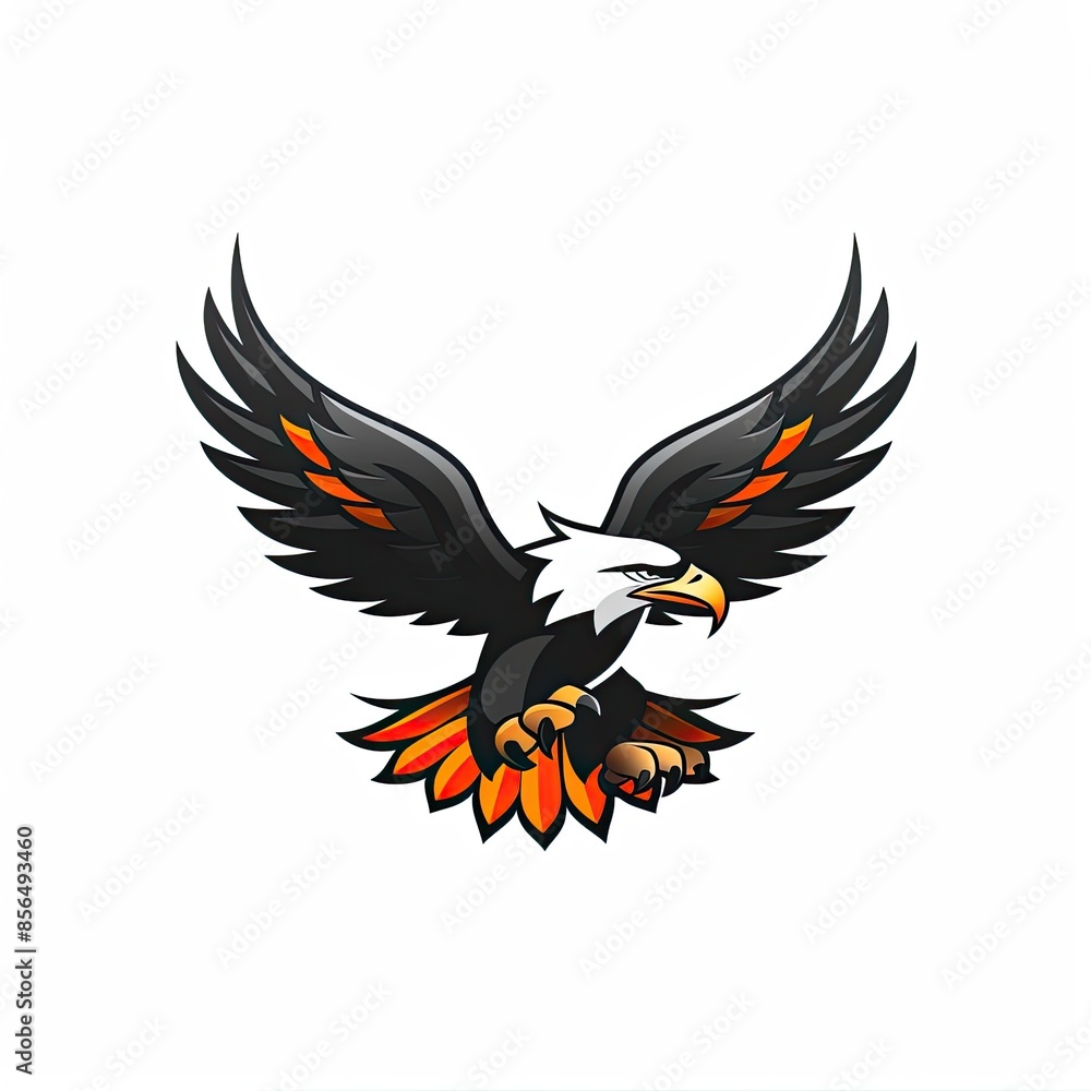 Obraz premium An eagle in flight Logo for mockup, esport logo