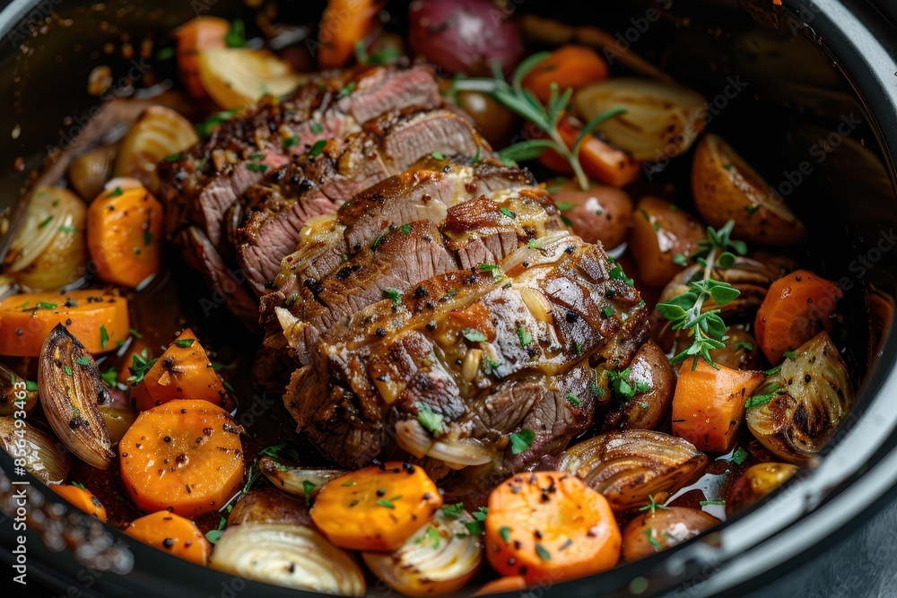 Slow Cooker Roast with Carrots, Onions, and Potatoes Slow Cooker Roast with Carrots, Onions, and Potatoes
