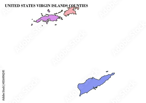 United States Virgin Islands Counties Map