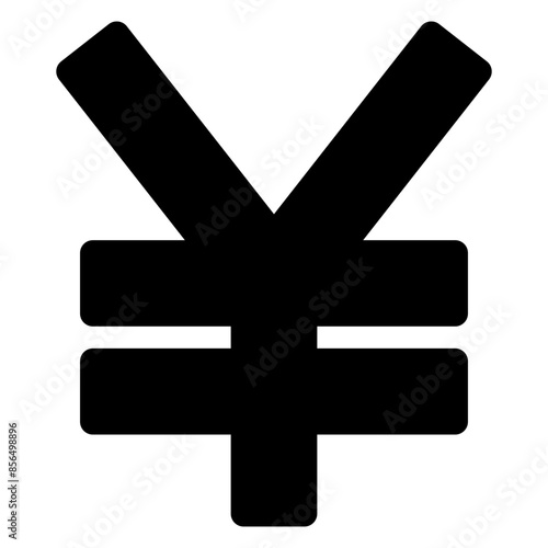 yen glyph  icon isolated on white background