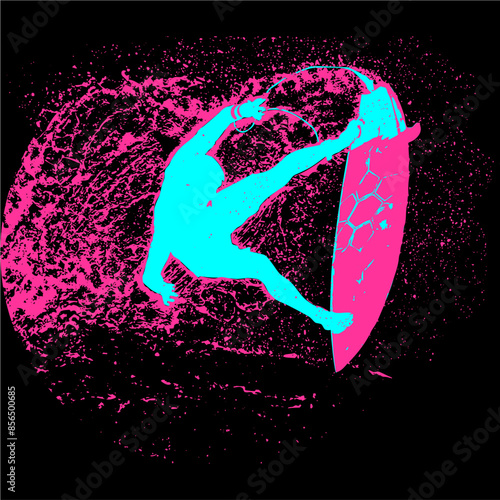 surfista, tabla de surf, vector, surf, ola, surfer, grafico, mar,  deporte