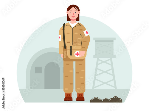 Military doctor. Army vector illustration
