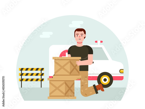Male army officer. Army vector illustration