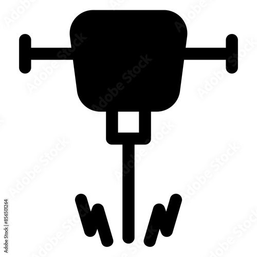 jackhammer glyph  icon isolated on white background