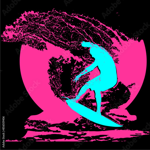 surfista, tabla de surf, vector, surf, ola, surfer, grafico, mar,  deporte