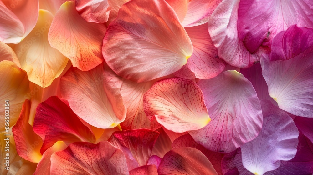 Detailed close-up of colorful flower petals. Nature's palette up close. Detailed close-up of colorful flower petals. Nature's palette up close.