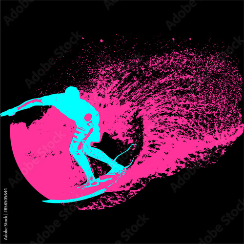 surfista, tabla de surf, vector, surf, ola, surfer, grafico, mar,  deporte