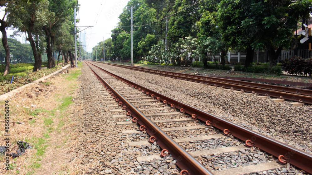 railroad tracks in the countryside railroad tracks in the countryside