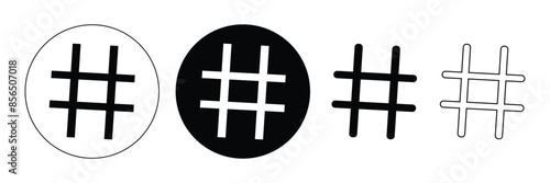Hashtag icon set. hashtag symbol on white background .Vector Illustration.
