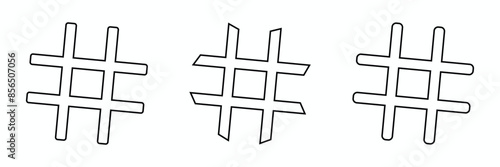 Hashtag icon set. hashtag symbol on white background .Vector Illustration.