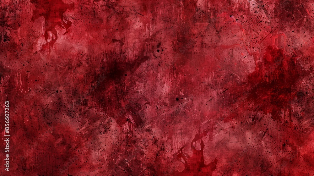 Red wall with dramatic blood splatters. Intense and striking visual. Red wall with dramatic blood splatters. Intense and striking visual.