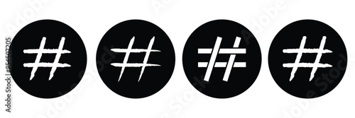 Hashtag icon set. hashtag symbol on white background .Vector Illustration.