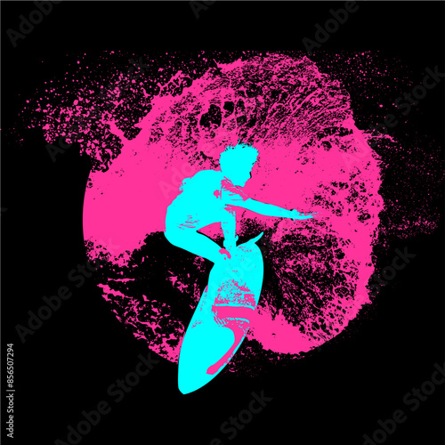 surfista, tabla de surf, vector, surf, ola, surfer, grafico, mar,  deporte