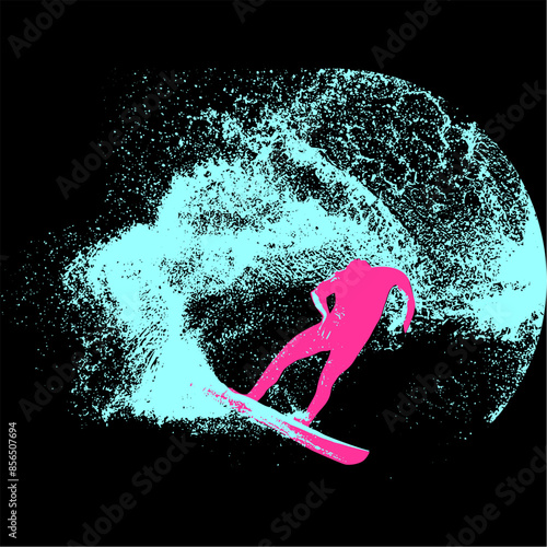surfista, tabla de surf, vector, surf, ola, surfer, grafico, mar,  deporte