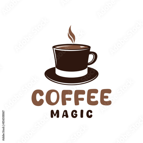 magic coffee cup hat logo design for cafe reastaurant beverage company