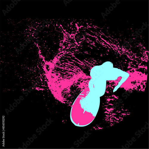 surfista, tabla de surf, vector, surf, ola, surfer, grafico, mar,  deporte