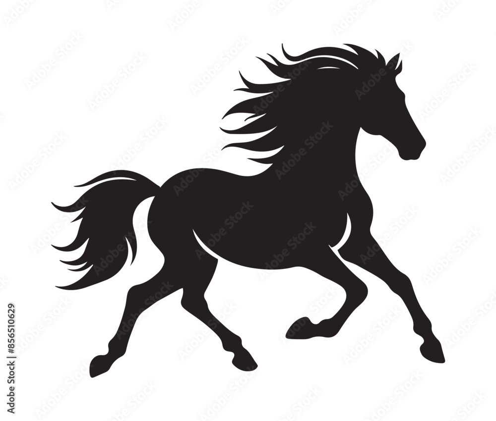 Running horse black silhouette set. Vector illustration Running horse black silhouette set. Vector illustration