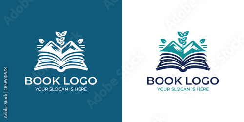 Vector abstract logo design template - online education and lear