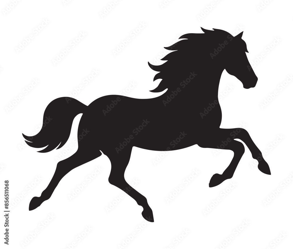 Running horse black silhouette set. Vector illustration Running horse black silhouette set. Vector illustration