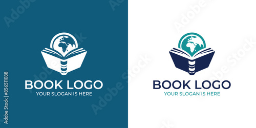 Vector abstract logo design template - online education and lear