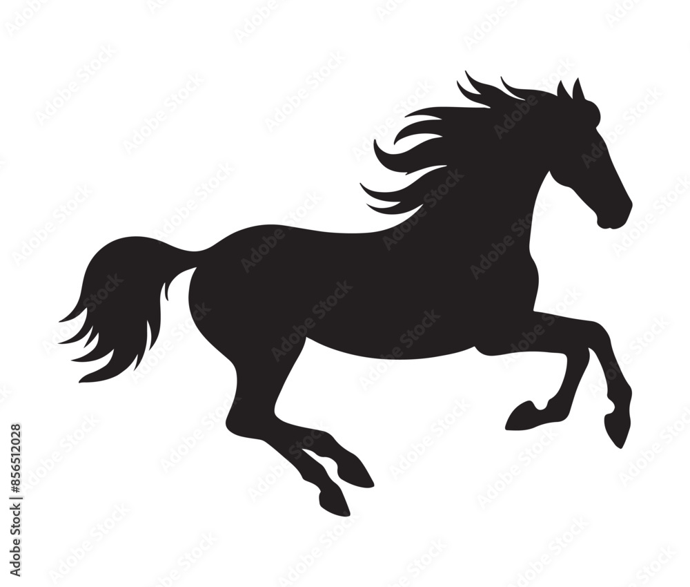 Running horse black silhouette set. Vector illustration Running horse black silhouette set. Vector illustration