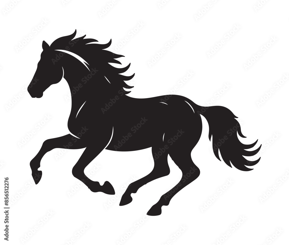 Running horse black silhouette set. Vector illustration Running horse black silhouette set. Vector illustration
