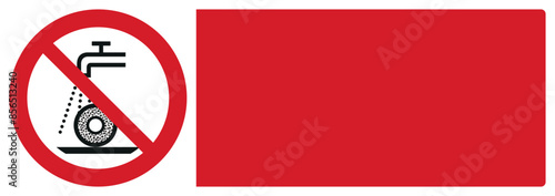 iso prohibition safety signs v2 do not use for face grinding your custom message here landscape size 1/2 a4,a3,a2,a1