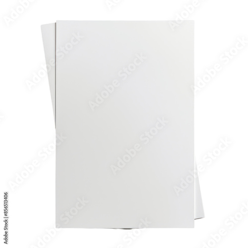 Obraz na płótnie Blank white book cover with slight bend, isolated on white background. Perfect for mockups and design projects. w salonie