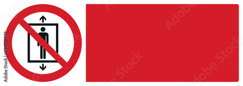 iso prohibition safety signs v2 do not use this lift for people your custom message here landscape size 1/2 a4,a3,a2,a1
