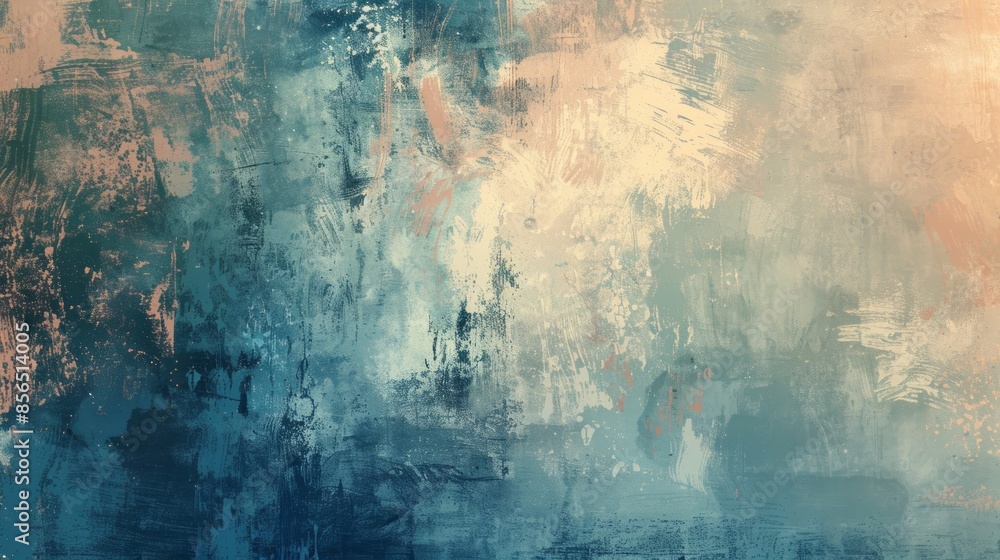 Abstract blue sky painting with paint splatters. Modern art design. Abstract blue sky painting with paint splatters. Modern art design.