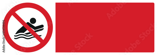 iso prohibition safety signs v2 no body boarding your custom message here landscape size 1/2 a4,a3,a2,a1