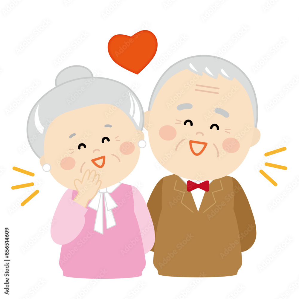 おしゃれで可愛い高齢の夫婦 おしゃれで可愛い高齢の夫婦