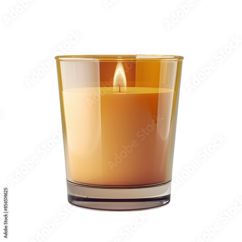Obraz na płótnie A single candle burning brightly in a glass jar. The candle is surrounded by a warm glow. w salonie