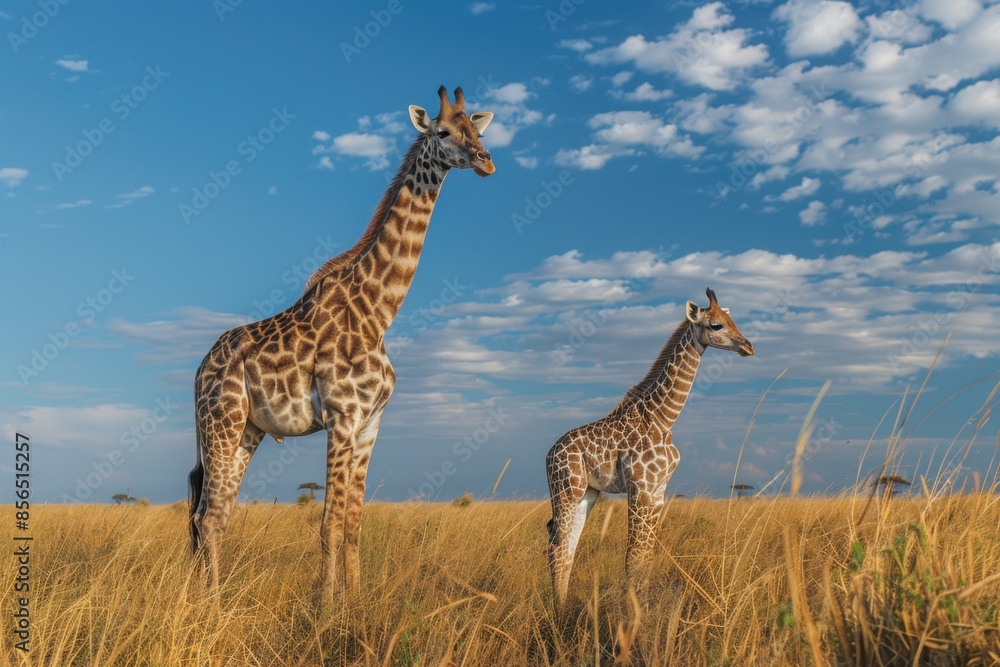 Obraz premium Giraffes Standing in African Savannah
