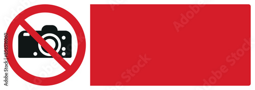 iso prohibition safety signs v1 no photography your custom message here landscape size 1/2 a4,a3,a2,a1