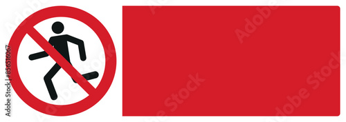 iso prohibition safety signs v2 no running your custom message here landscape size 1/2 a4,a3,a2,a1