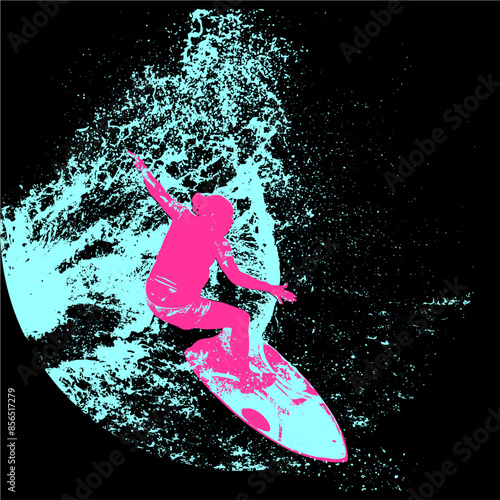 surfista, tabla de surf, vector, surf, ola, surfer, grafico, mar,  deporte
