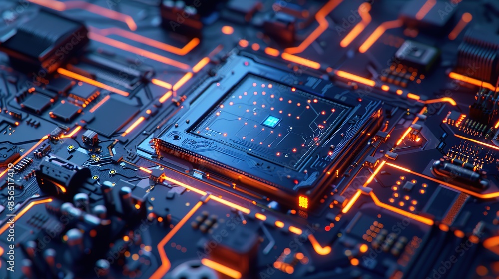 Isam Microprocessor Chip Inspired by Unreal Engine 5: Light Blue and Deep Blue, Sharp Contrasts, Rigorous Lines and Shapes, Dynamic Energy Flow Isam Microprocessor Chip Inspired by Unreal Engine 5: Light Blue and Deep Blue, Sharp Contrasts, Rigorous Lines and Shapes, Dynamic Energy Flow