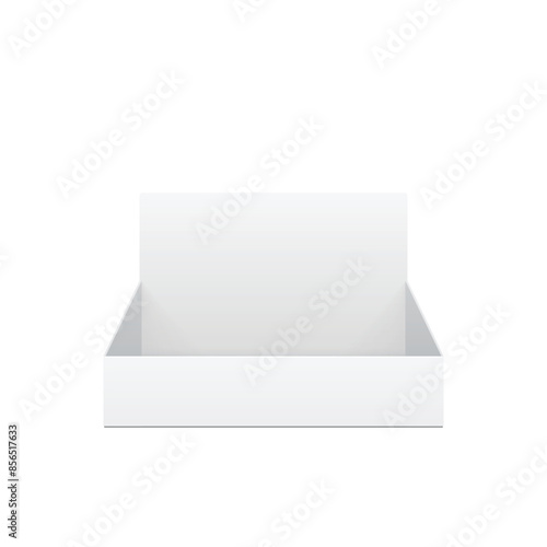 Empty cardboard POS POI blank display show box holder for sale. Vector
