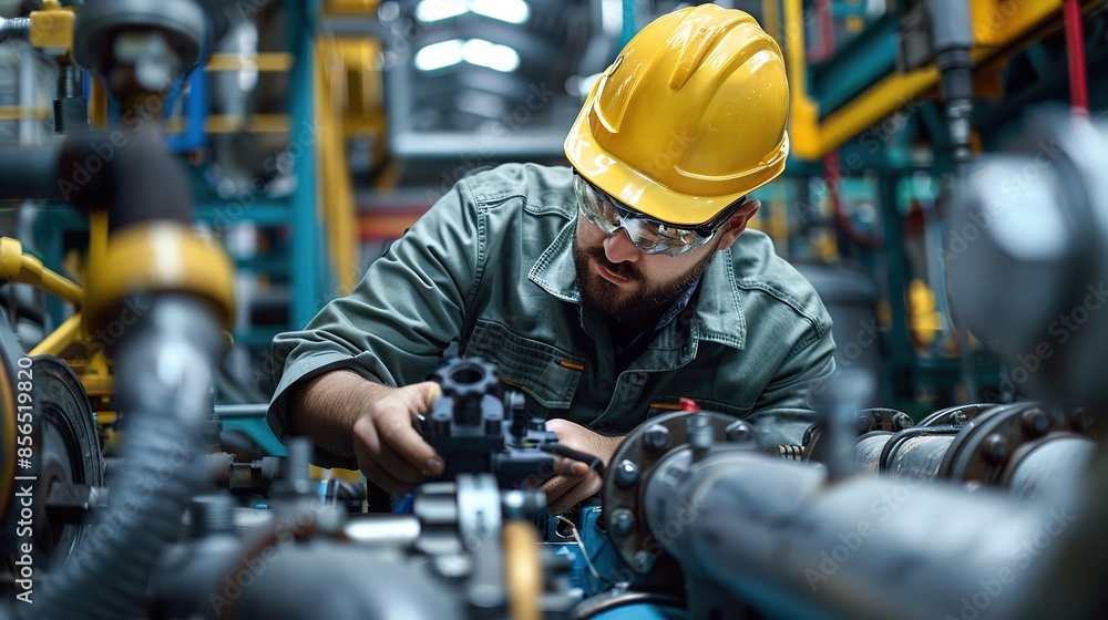 Horizontal image of a maintenance mechanical engineer at work. copy space for text. Horizontal image of a maintenance mechanical engineer at work. copy space for text.