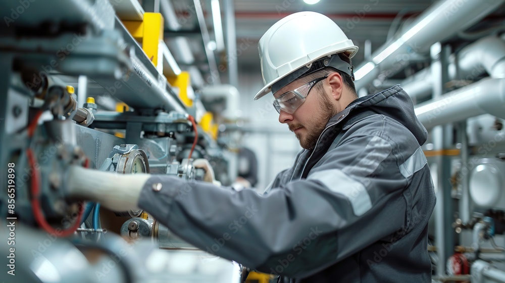 Horizontal image of a maintenance mechanical engineer at work. copy space for text. Horizontal image of a maintenance mechanical engineer at work. copy space for text.