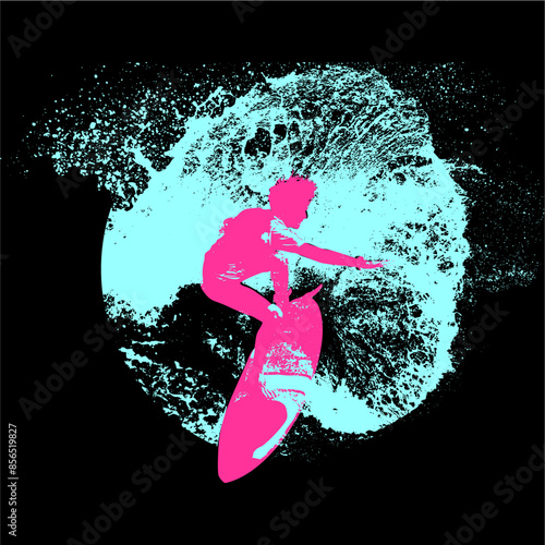 surfista, tabla de surf, vector, surf, ola, surfer, grafico, mar,  deporte