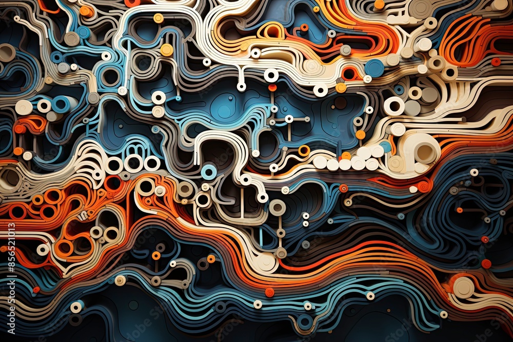 Dynamic and interconnected pattern. Dynamic and interconnected pattern.