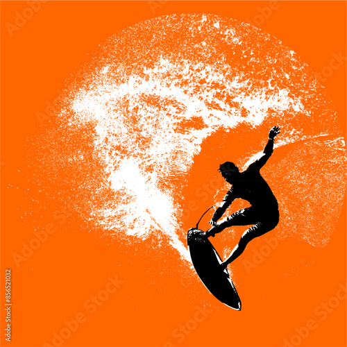 surfista, tabla de surf, vector, surf, ola, surfer, grafico, mar,  deporte