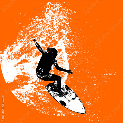surfista, tabla de surf, vector, surf, ola, surfer, grafico, mar,  deporte