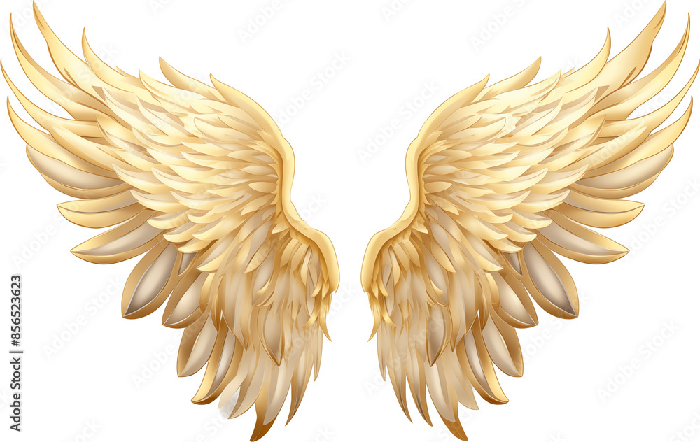 golden wings illustration material