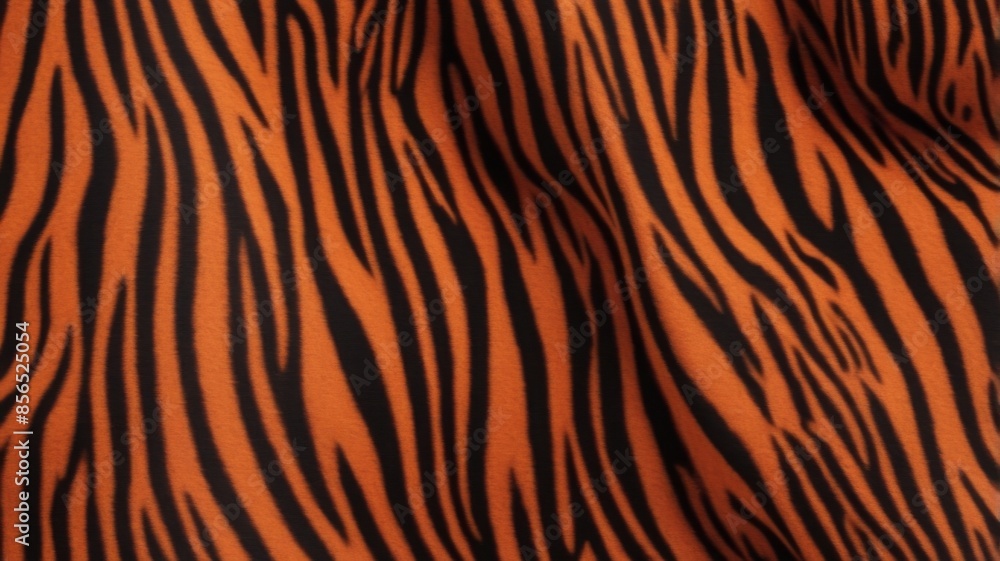 Fabric featuring a tiger skin pattern, showcasing the distinctive dark vertical stripes Fabric featuring a tiger skin pattern, showcasing the distinctive dark vertical stripes