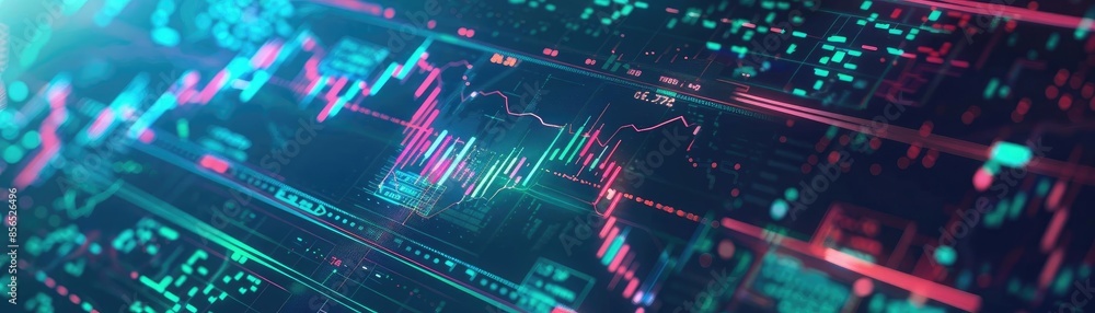 Futuristic financial trading graph with glowing neon colors, representing market analysis, stock exchange, and investment trends. Futuristic financial trading graph with glowing neon colors, representing market analysis, stock exchange, and investment trends.