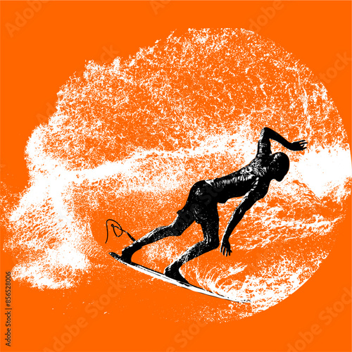 surfista, tabla de surf, vector, surf, ola, surfer, grafico, mar,  deporte