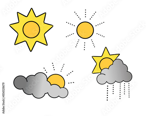 cloudy sun vector image icon